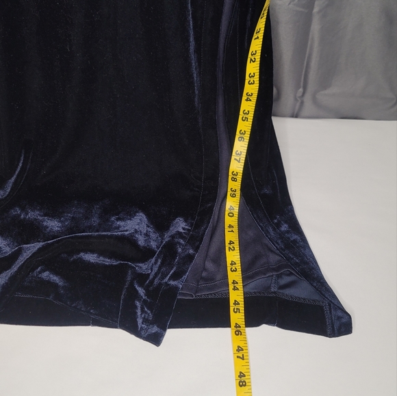 Bardot Cara Asymmetrical Dress Suede Blue Size Large - Picture 4 of 10